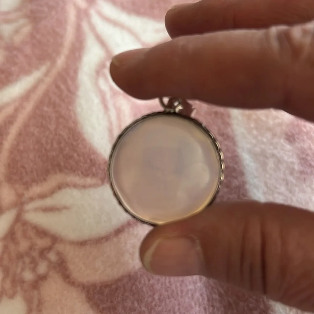 Round Opalite Glow Pendant –